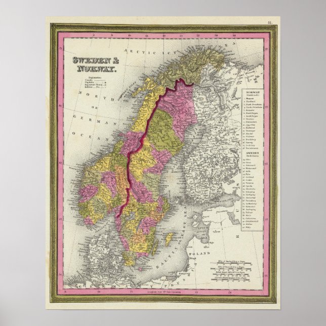 Sverige och Norge Poster (Framsidan)