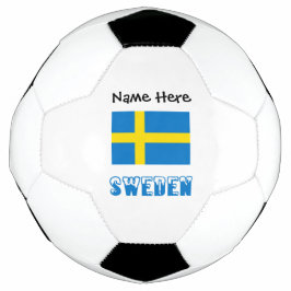Sverige och svensk flagg med ditt namn fotboll