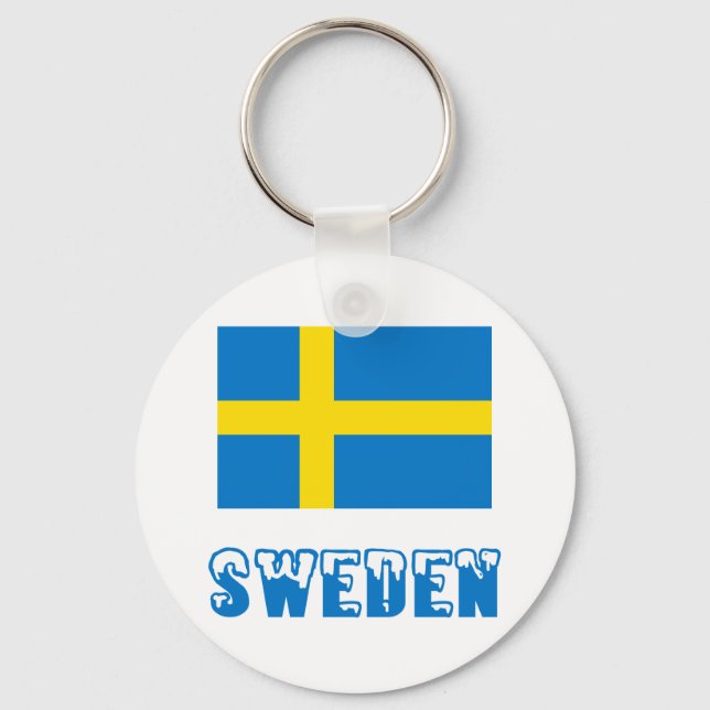 Sverige och svensk Flagga Nyckelring (Framsida)
