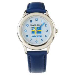 Sverige och svensk flagga personlig armbandsur