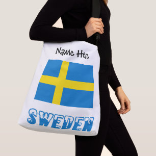 Sverige och svensk flagga personlig axelväska