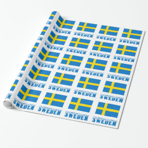 Sverige och svensk Flagga Presentpapper