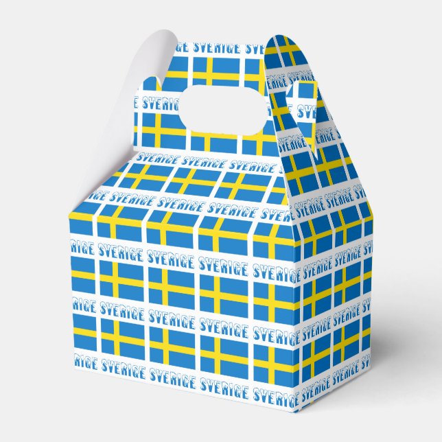 Sverige och Svenska Flagga i form av Tegelstenar Presentaskar (Framsidan Sidan)