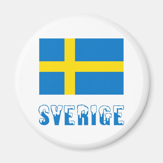 Sverige och Svenska Flagga Magnet (Framsidan)