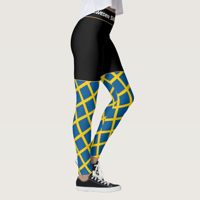 Sverige och svenska Flagga, mode, resa/sport fläkt Leggings (Höger)