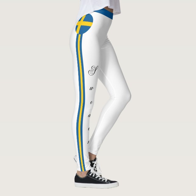 Sverige och svenska Flagga, mode, resa/sportfantas Leggings (Höger)