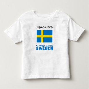 Sverige och svenskt Flagga med ditt namn T Shirt