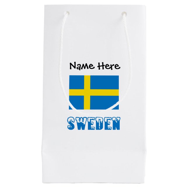 Sverige och Sveriges flagga med ditt namn (Framsidan)