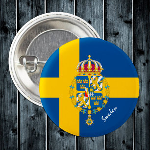 Sverige, patriotisk svensk Flagga, Emblem Knapp