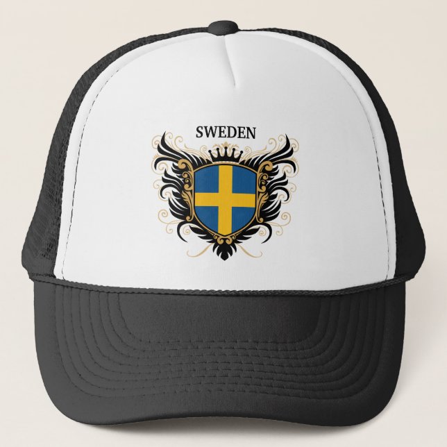 Sverige [personifiera], truckerkeps (Framsida)