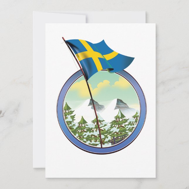 Sverige retro logotyp inbjudningar (Framsida)