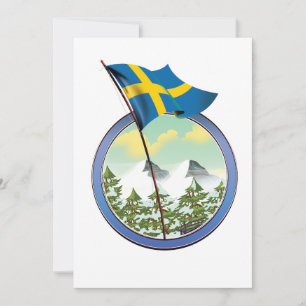 Sverige retro logotyp inbjudningar