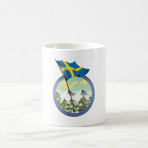 Sverige retro logotyp kaffemugg