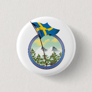Sverige retro logotyp knapp