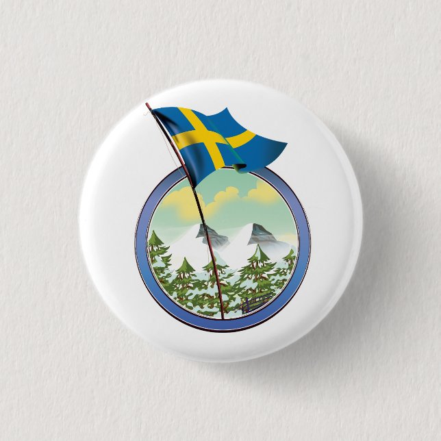 Sverige retro logotyp knapp (Framsida)