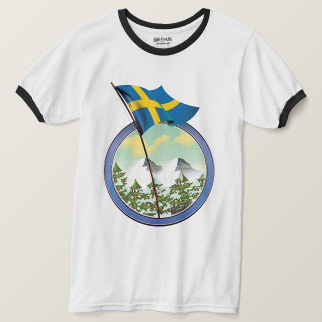 Sverige retro logotyp t shirt (Design framsida)