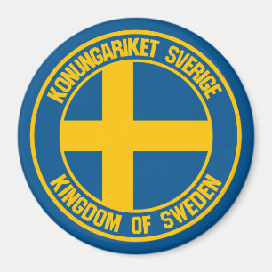Sverige Round Emblem Magnet