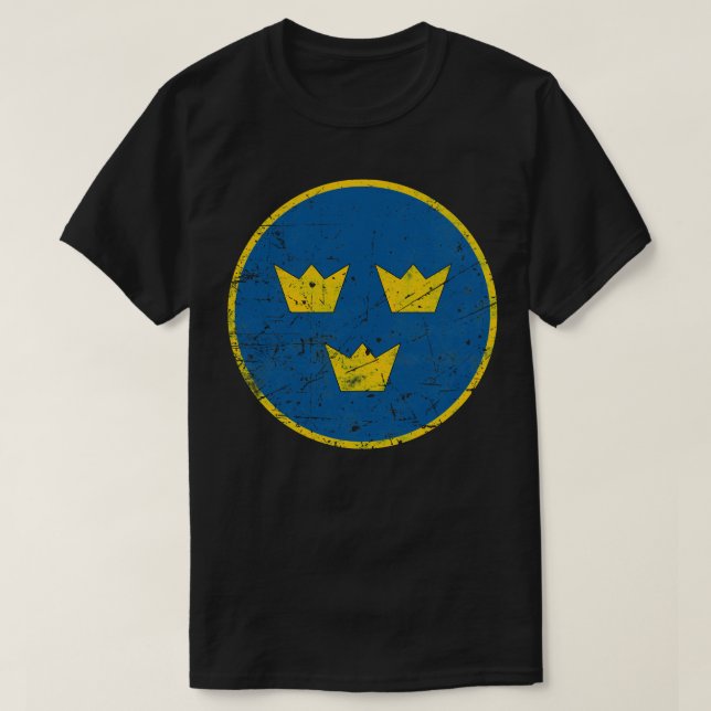 Sverige Roundel Flagga T Shirt (Design framsida)