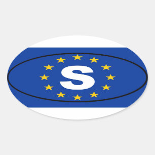 SVERIGE S EU OVALT KLISTERMÄRKE