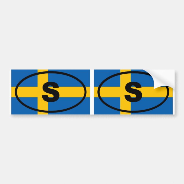 Sverige S Europeisk oval Bildekal (Framsidan)