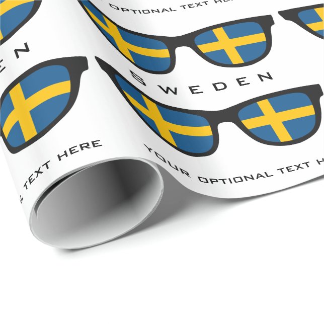 Sverige Shades anpassningsbar text och byte av fär Presentpapper (Rullad Hörn)