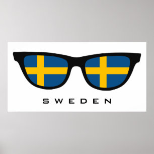 Sverige Shades anpassningsbar text och färg poster