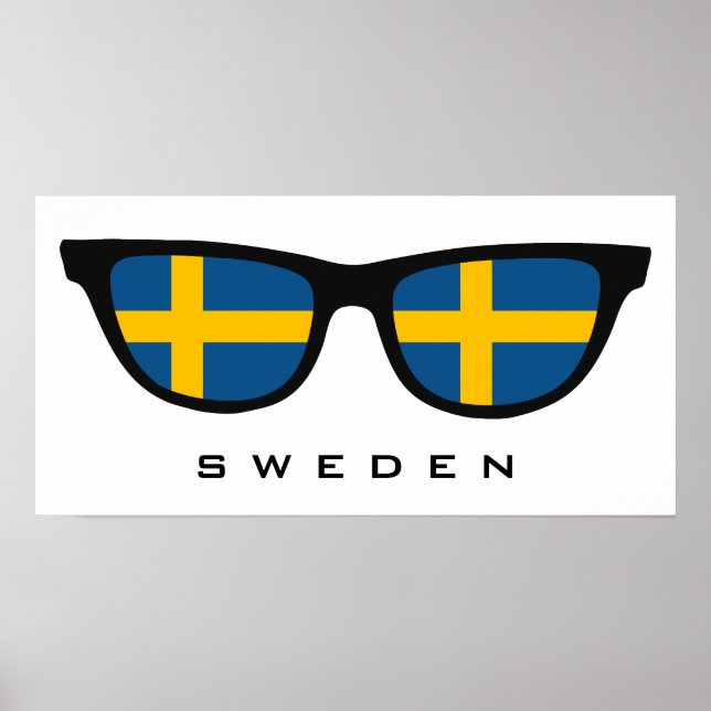 Sverige Shades anpassningsbar text och färg poster (Framsidan)