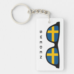 Sverige Shades anpassningsbar text och nyckelring