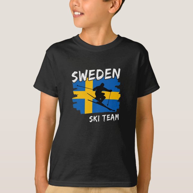 Sverige Ski T-Shirt (Framsida)