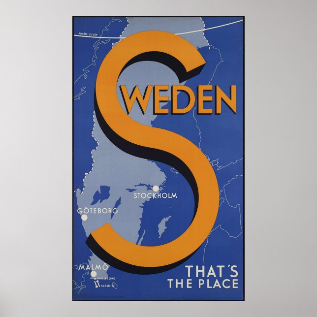 Sverige som är Ställe Poster (Framsidan)