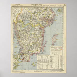 Sverige som är sydlig poster
