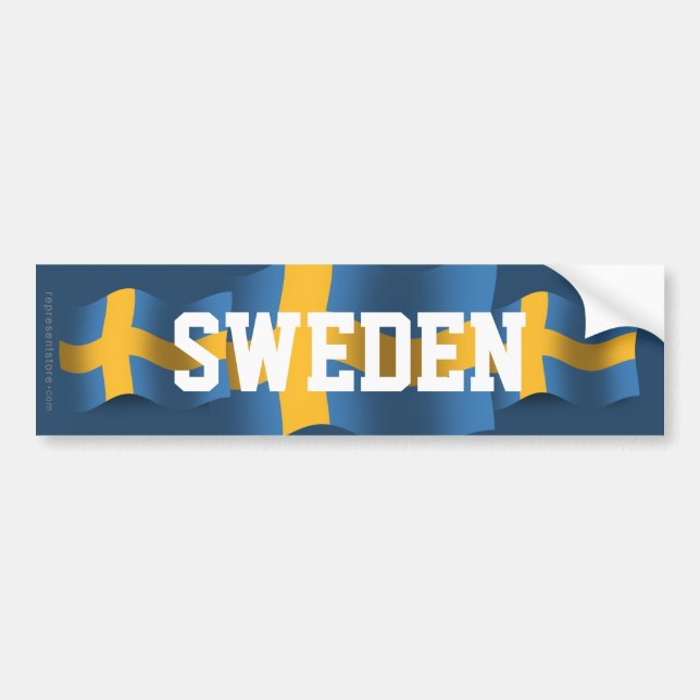 Sverige som vinkar flagga bildekal (Framsidan)