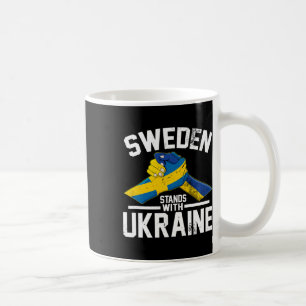 Sverige Står Med Ukraina Ukrainsk Svensk Flagga Kaffemugg