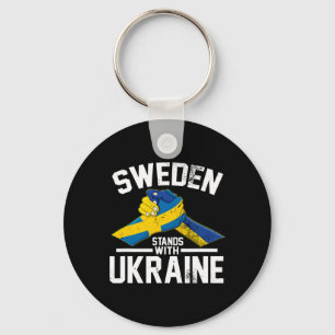 Sverige Står Med Ukraina Ukrainsk Svensk Flagga Nyckelring