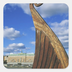 Sverige, Stockholm, hamn, från Gamla Stan, Fyrkantigt Klistermärke