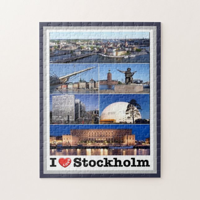 Sverige - Stockholm - I Kärlek - Pussel (Vertikal)