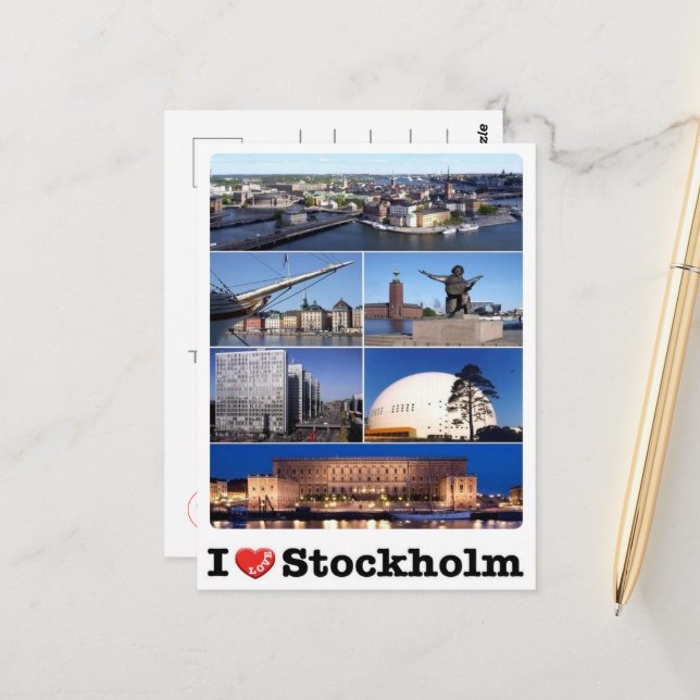 Sverige - Stockholm - I Kärlek - Vykort (Fram/Back In Situ)