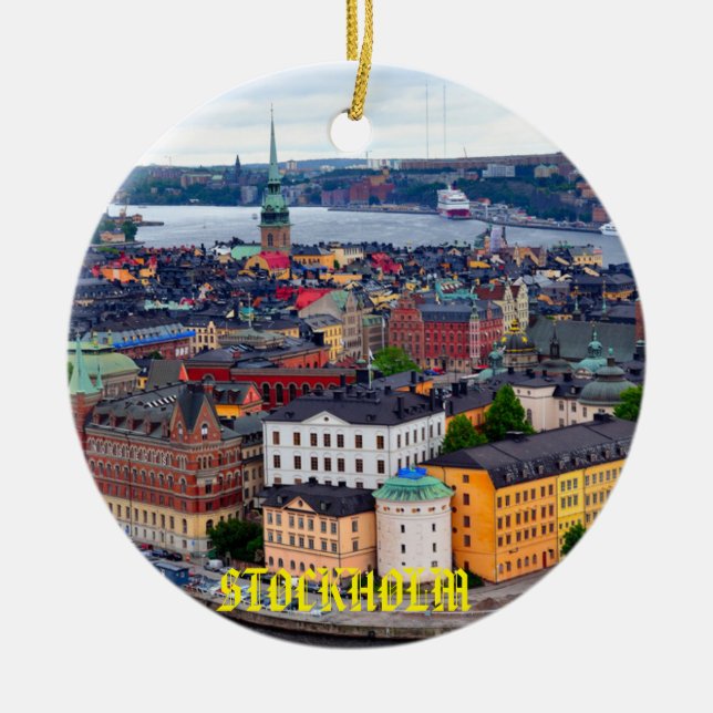 Sverige - Stockholms vackra julprydnad Julgransprydnad Keramik (Framsidan)