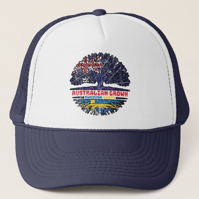 Sverige Svensk Australiensisk Australien Träd Rött Keps (Framsida)