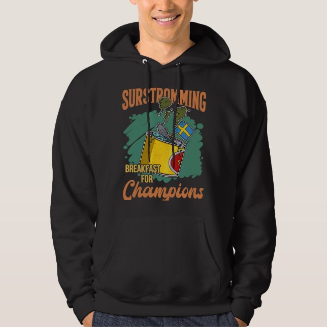 Sverige Svensk fiskspecialitet Surstromming puke f Hoodie (Framsida)