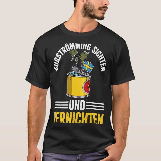 Sverige Svensk fiskspecialitet Surstromming puke f T Shirt (Framsida)