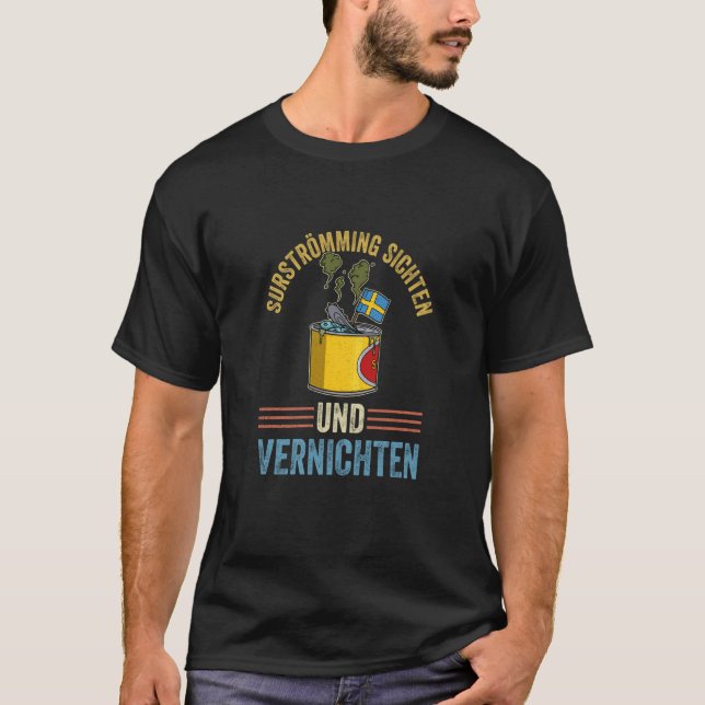 Sverige Svensk fiskspecialitet Surstromming puke f T Shirt (Framsida)