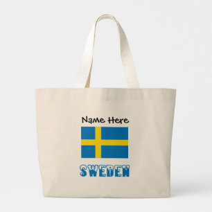 Sverige Svensk Flagga Svart Personalisering Jumbo Tygkasse