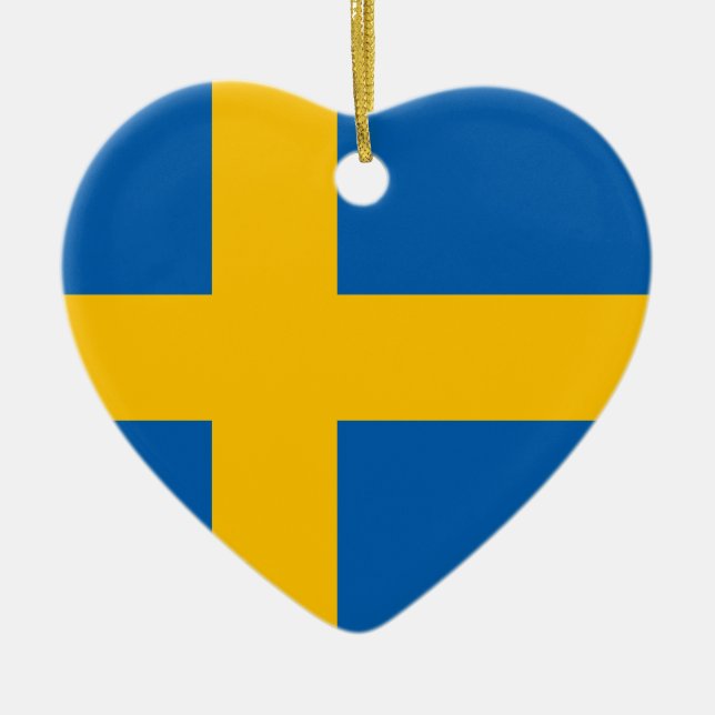 Sverige - svensk medborgareflagga julgransprydnad keramik (Framsidan)