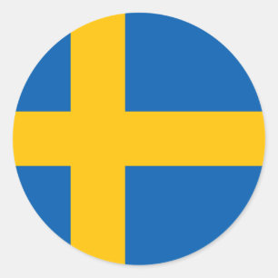 Sverige - svensk medborgareflagga runt klistermärke