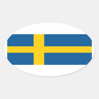Sverige/svensk/svensk Flagga Ovalt Klistermärke