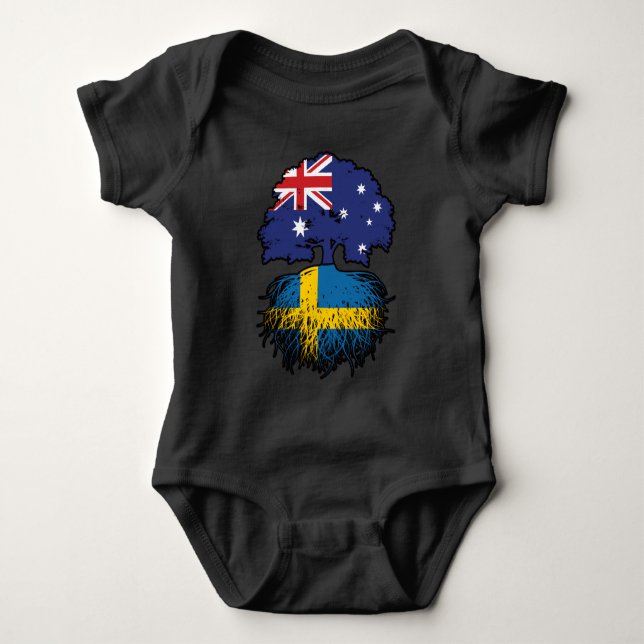 Sverige Svenska Australien Träd Roots T Shirt (Framsida)