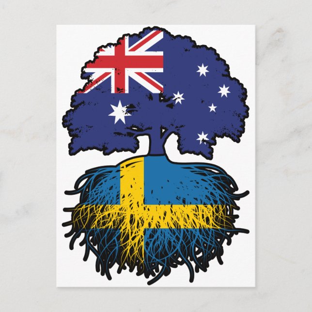 Sverige Svenska Australien Träd Roots Vykort (Framsida)