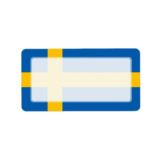Sverige - Svenska Flagga Adressetikett (Framsidan)