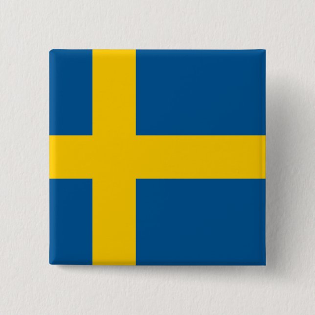 Sverige (svenska) Flagga Knapp (Framsida)